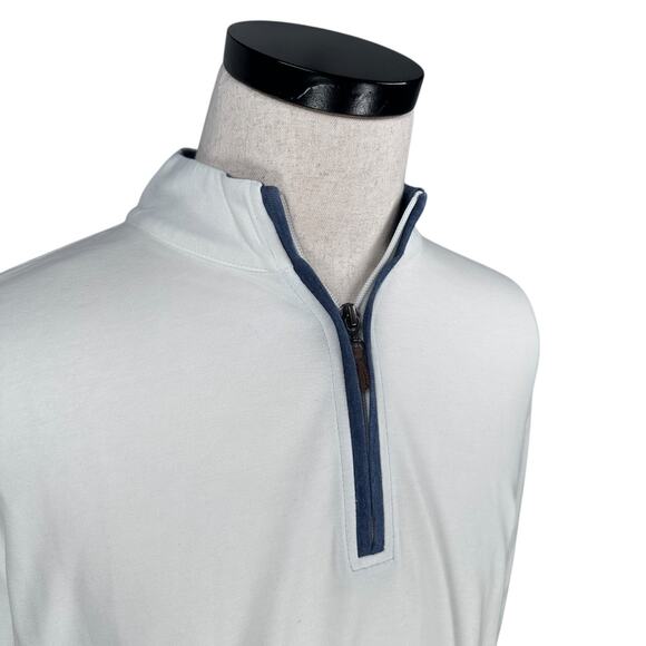 Johnnie-O Sully 1/4 Zip Pullover Mens XL White Stretch Long Sleeve Performance - Picture 2 of 11